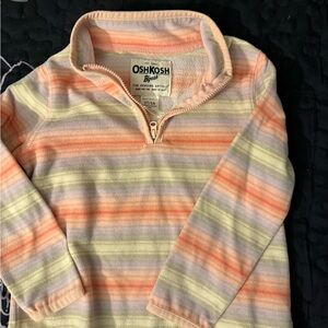 OshKosh B'gosh Pastel Striped Quarter-Zip Mock Neck Pullover